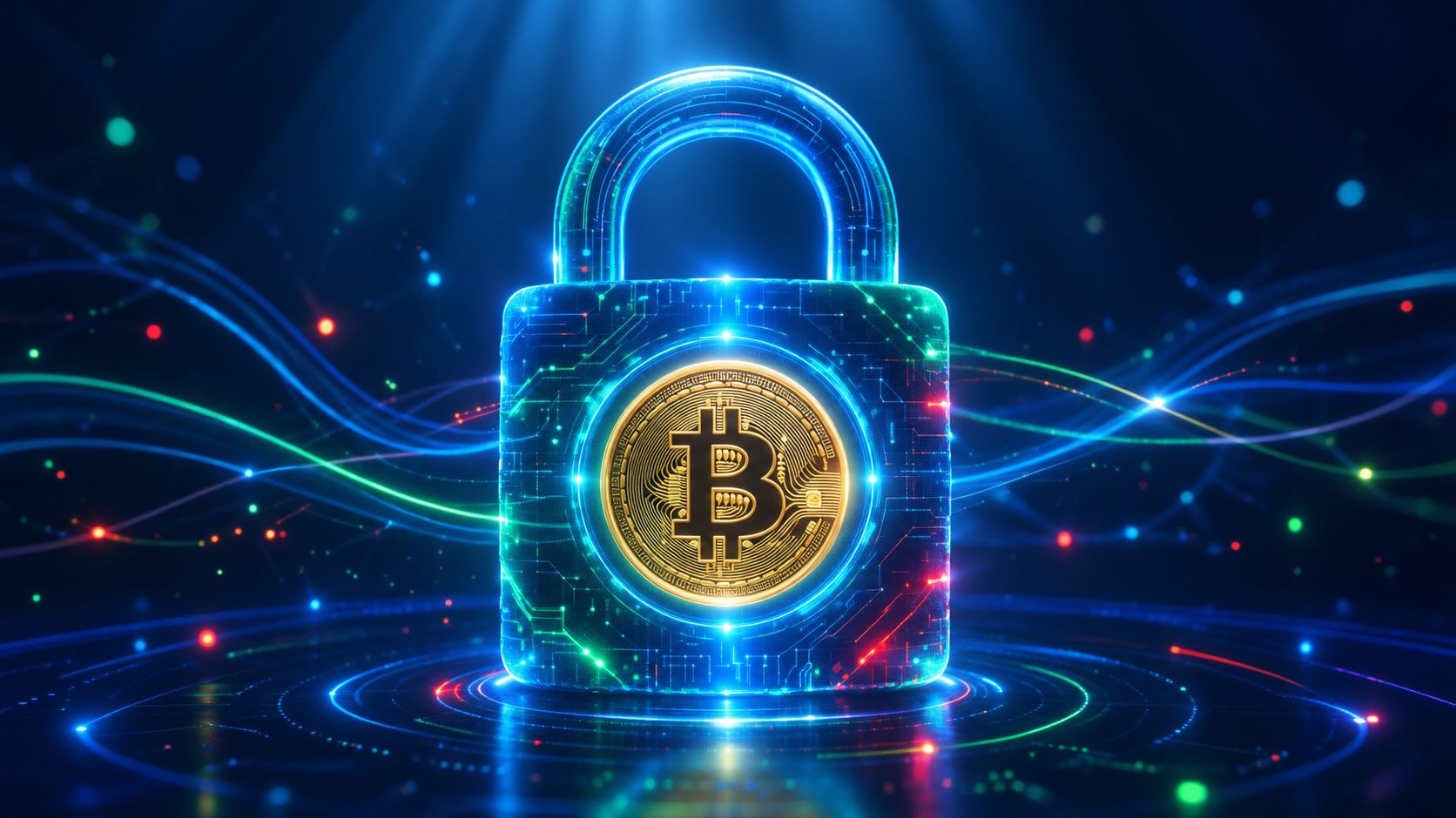 Digital padlock made of circuits protecting a crypto coin